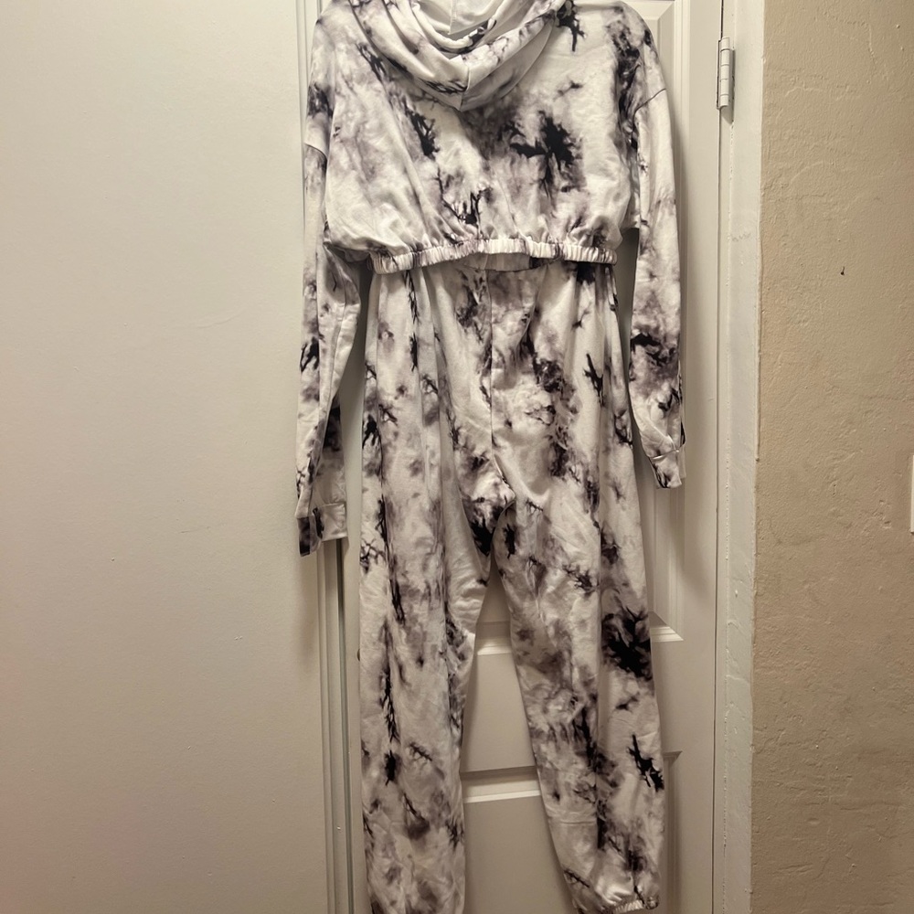 Marble crop sweat set